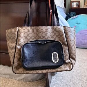 Coach Court Tote In Signature Canvas With Coach Patch